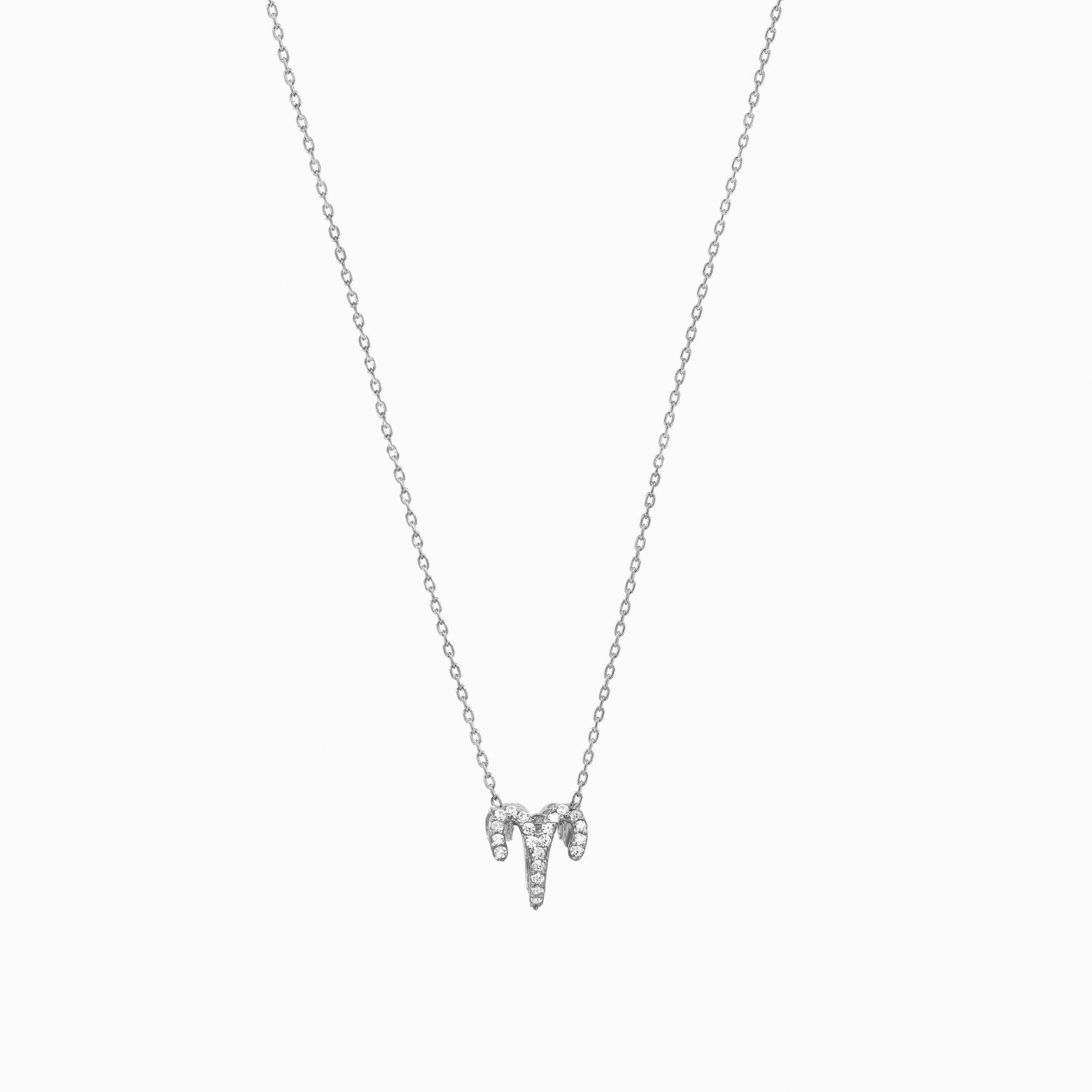 Eclipse Aries Zodiac Pavé Lab Diamond Necklace Sterling Silver