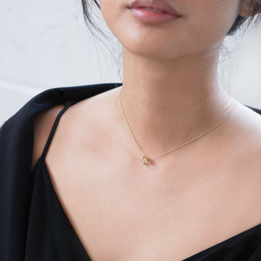 Eclipse Aries Zodiac Pavé Lab Diamond Charm 14K Gold