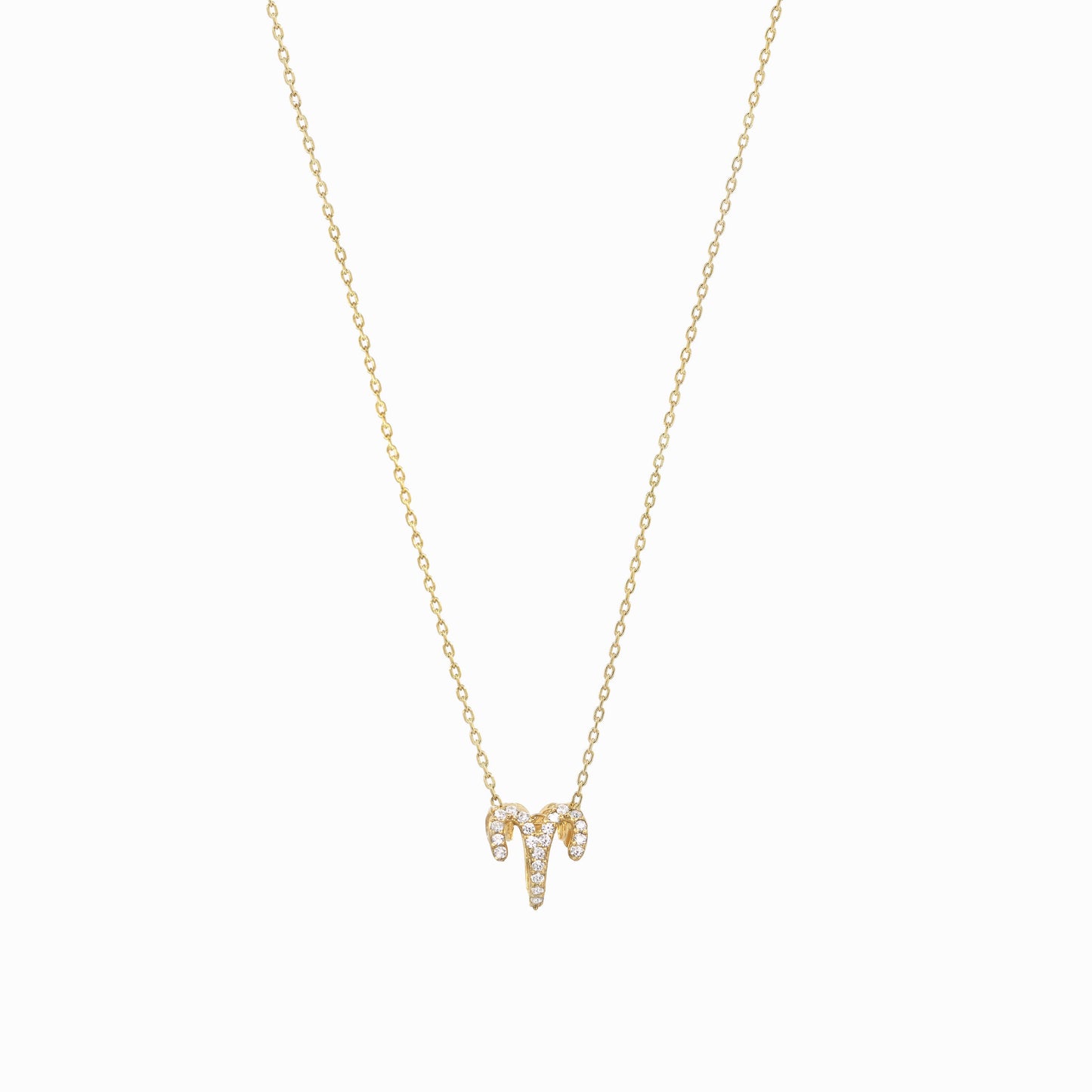 Eclipse Aries Zodiac Pavé Diamond Necklace 14K Gold