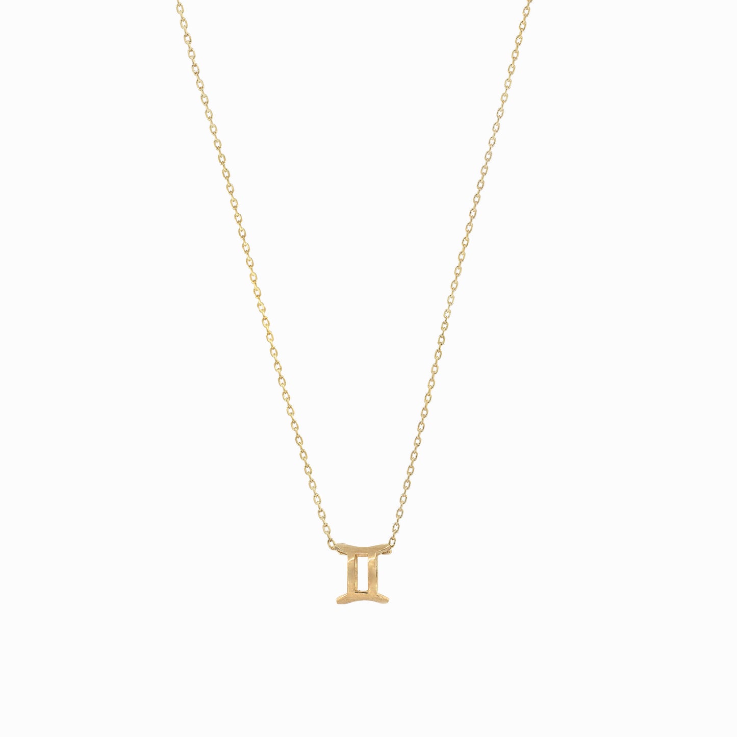 Eclipse Gemini Zodiac Necklace 14K Gold