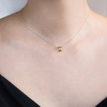 Eclipse Gemini Zodiac Necklace 14K Gold