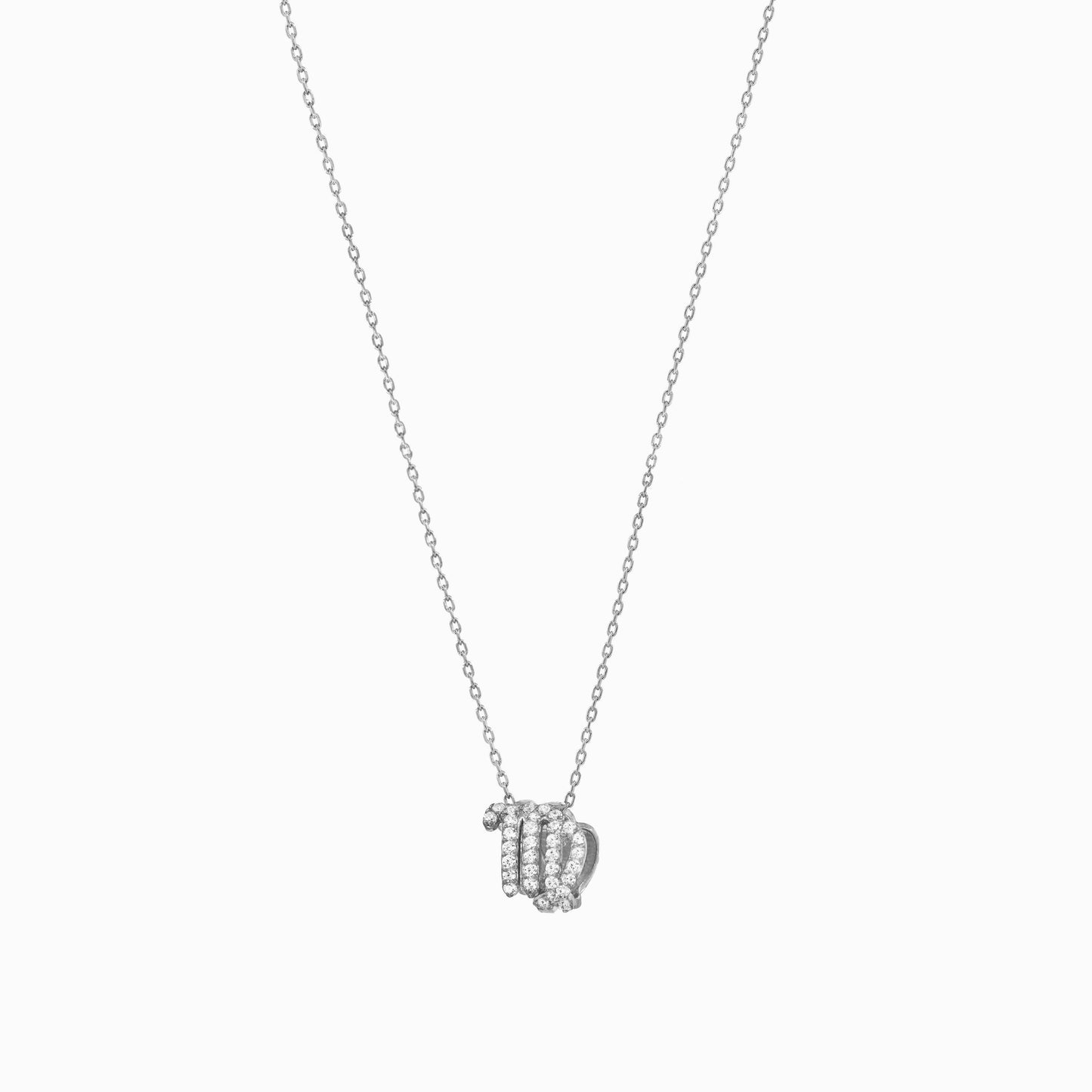 Eclipse Virgo Zodiac Pavé Lab Diamond Necklace Sterling Silver