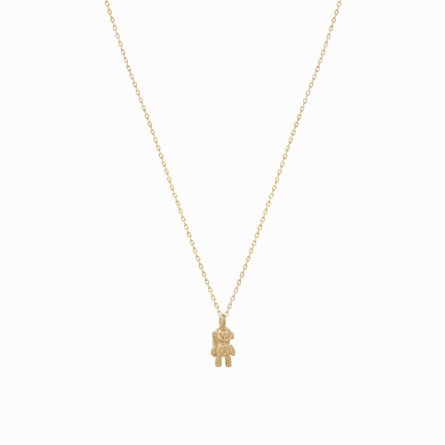 Astronaut Pendant Charm Necklace 14K Gold