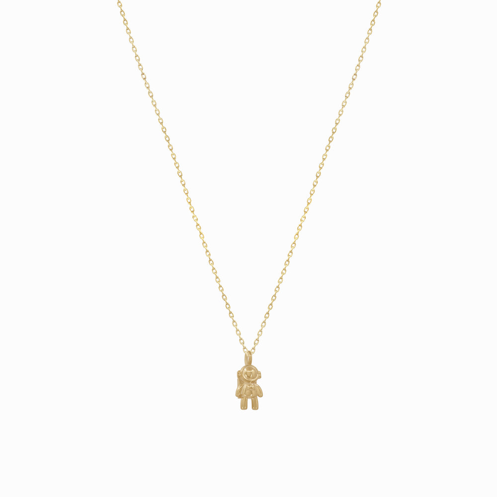 Astronaut Pendant Necklace 14K Solid Gold