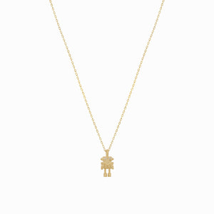 
          
          Load image into Gallery viewer, Robot Winy Pavé Diamond Pendant Gold Necklace
          
          