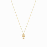 Robot Winy Pavé Diamond Pendant Gold Necklace