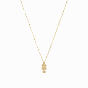 
          
          Load image into Gallery viewer, Robot Winy Pavé Diamond Pendant Gold Necklace
          
          