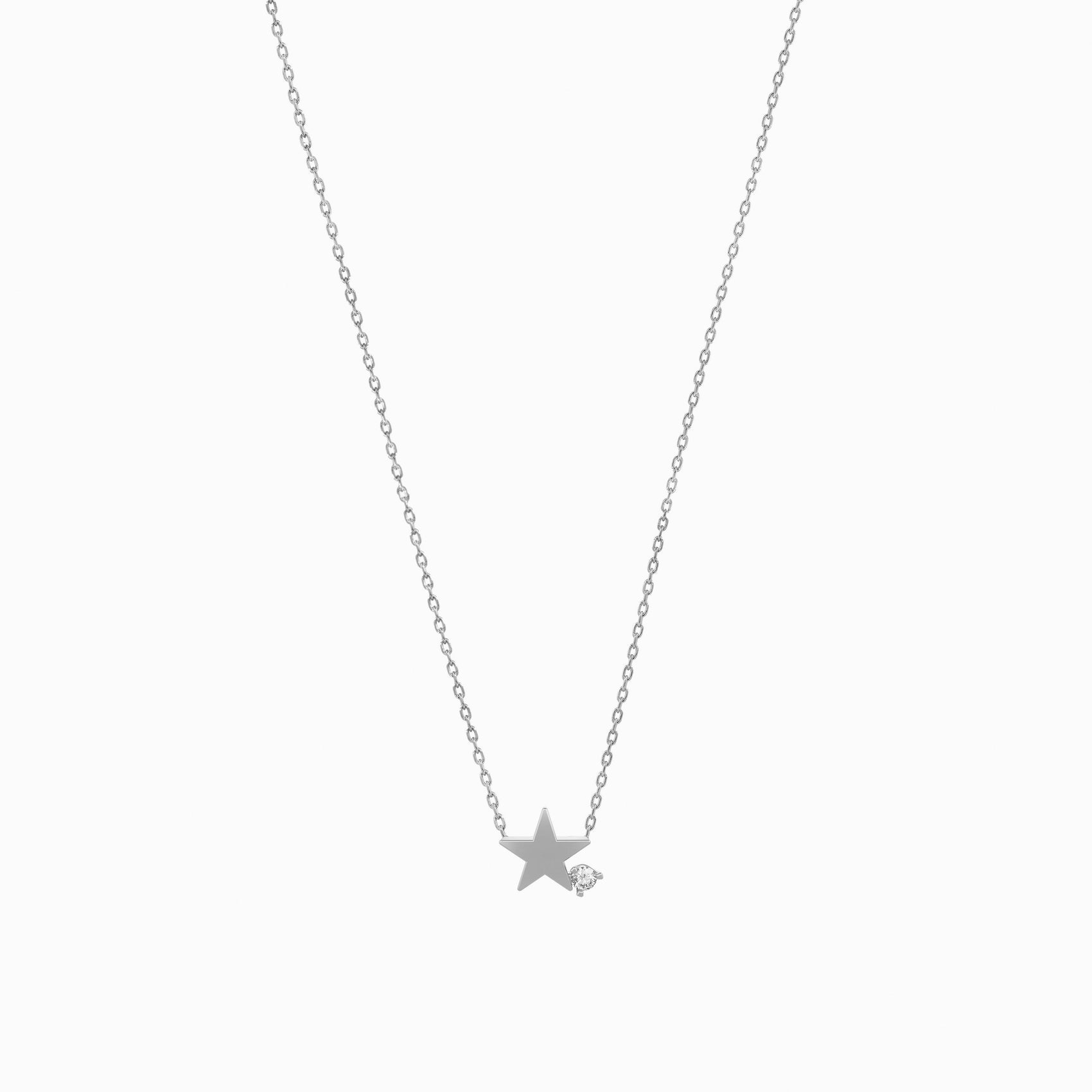 Star One  Pavé Lab Diamond Necklace Sterling Silver