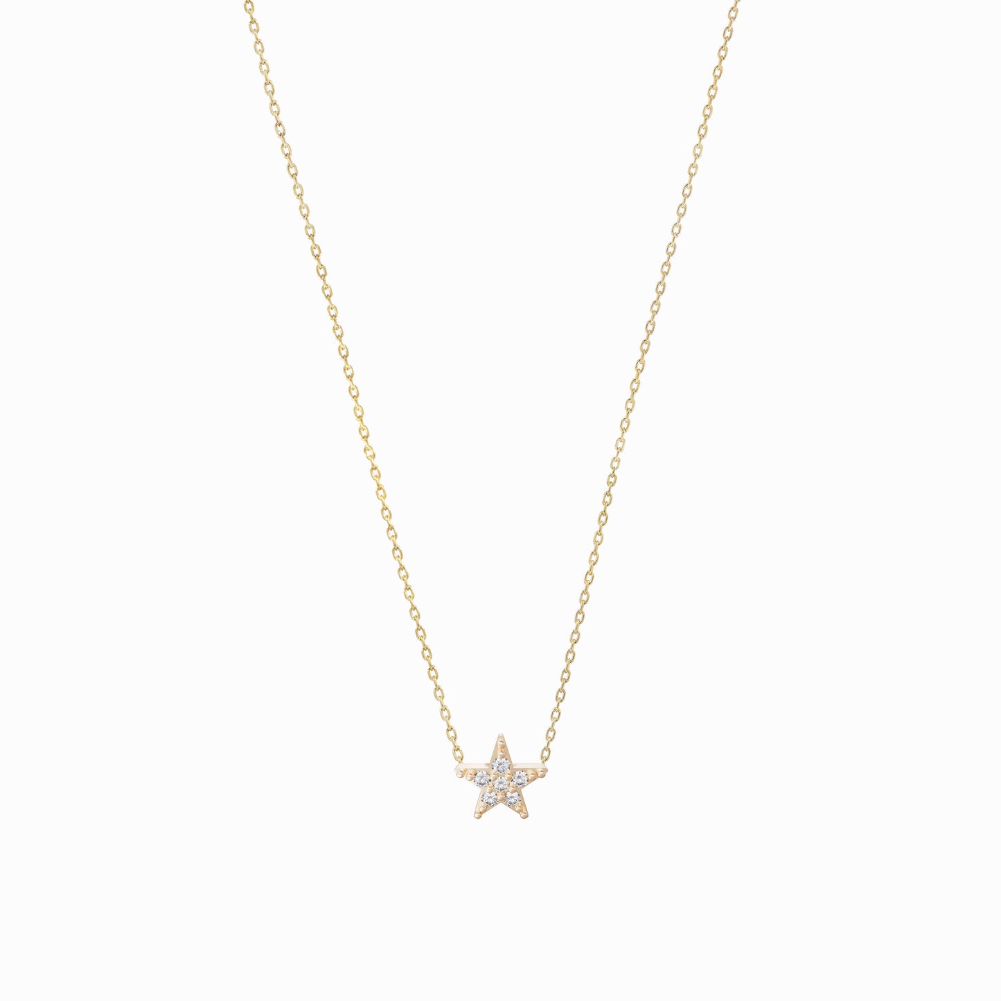 Star Diamond Solid Gold Necklace