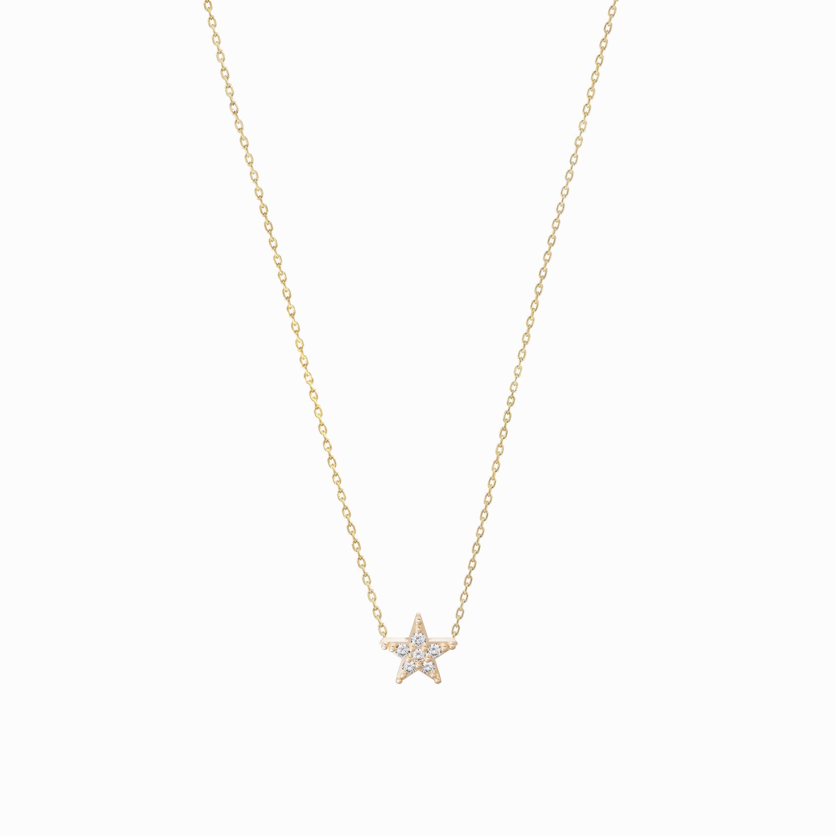 Star Diamond Solid Gold Necklace