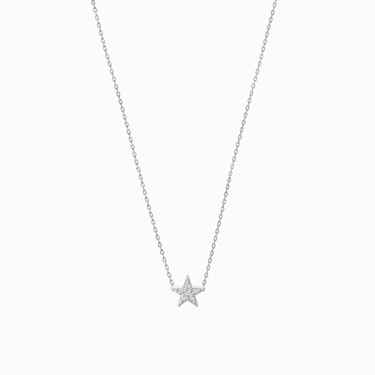 Star Pavé Lab Diamond Necklace Sterling Silver