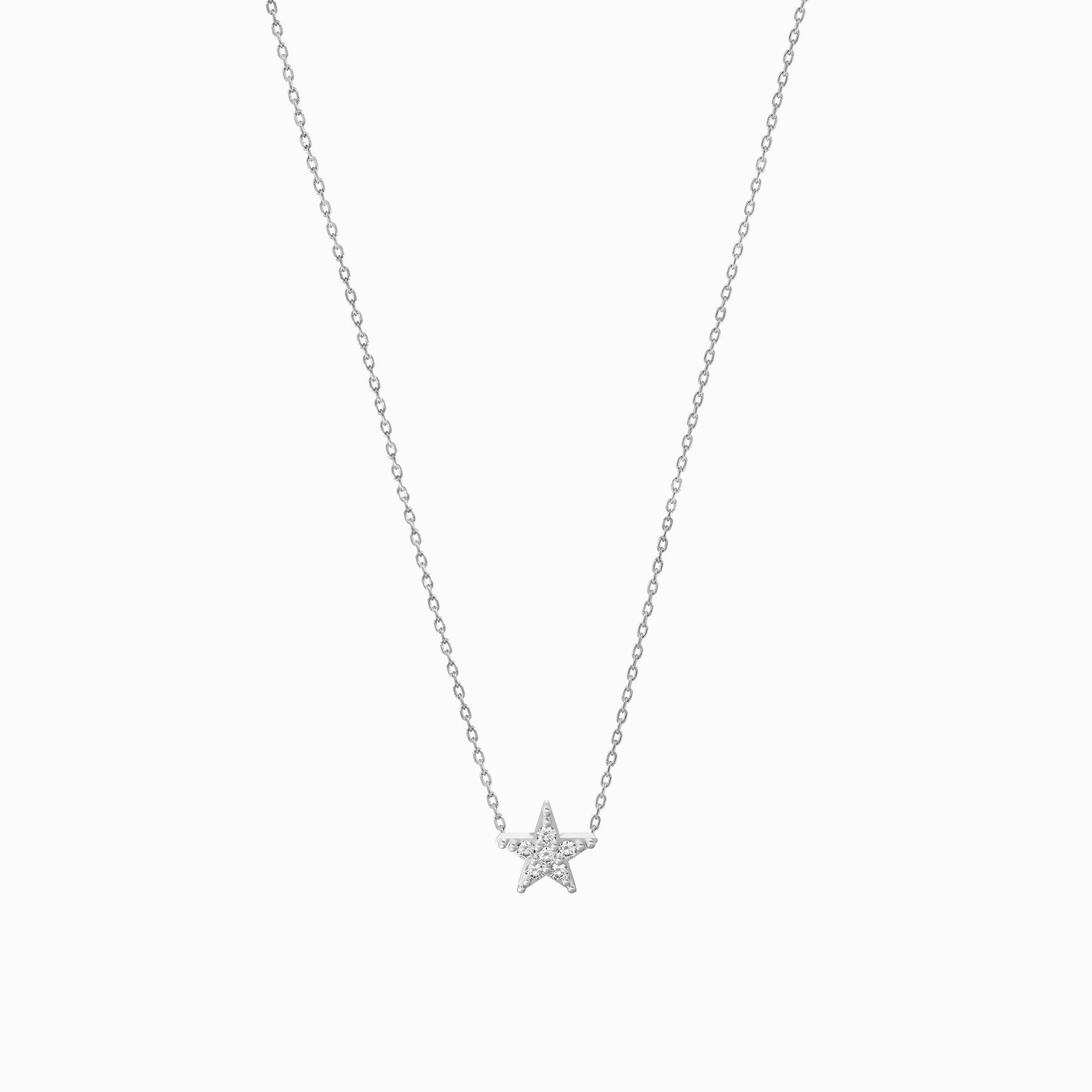 Star Pavé Lab Diamond Necklace Sterling Silver