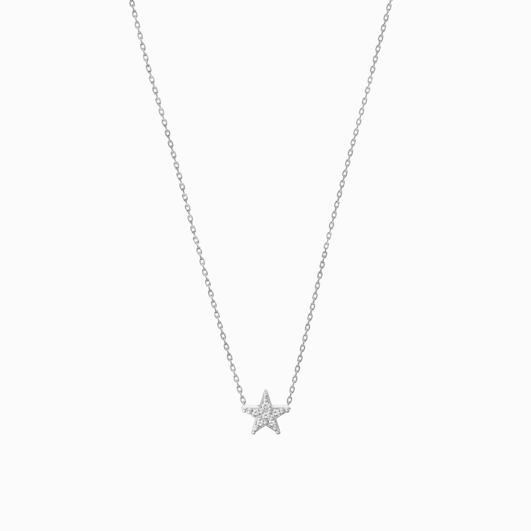 Star Pavé Lab Diamond Necklace Sterling Silver