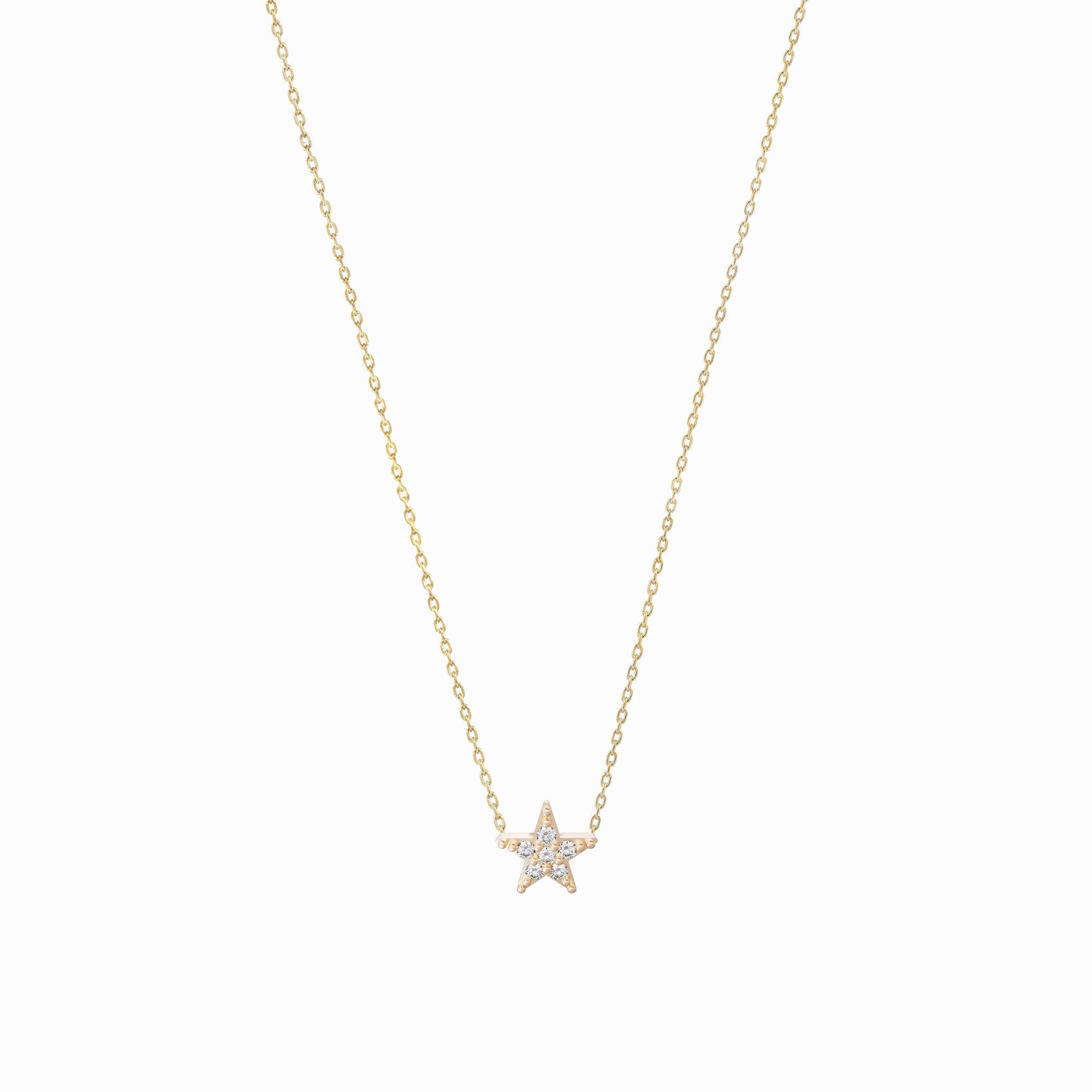 Star Diamond Solid Gold Necklace