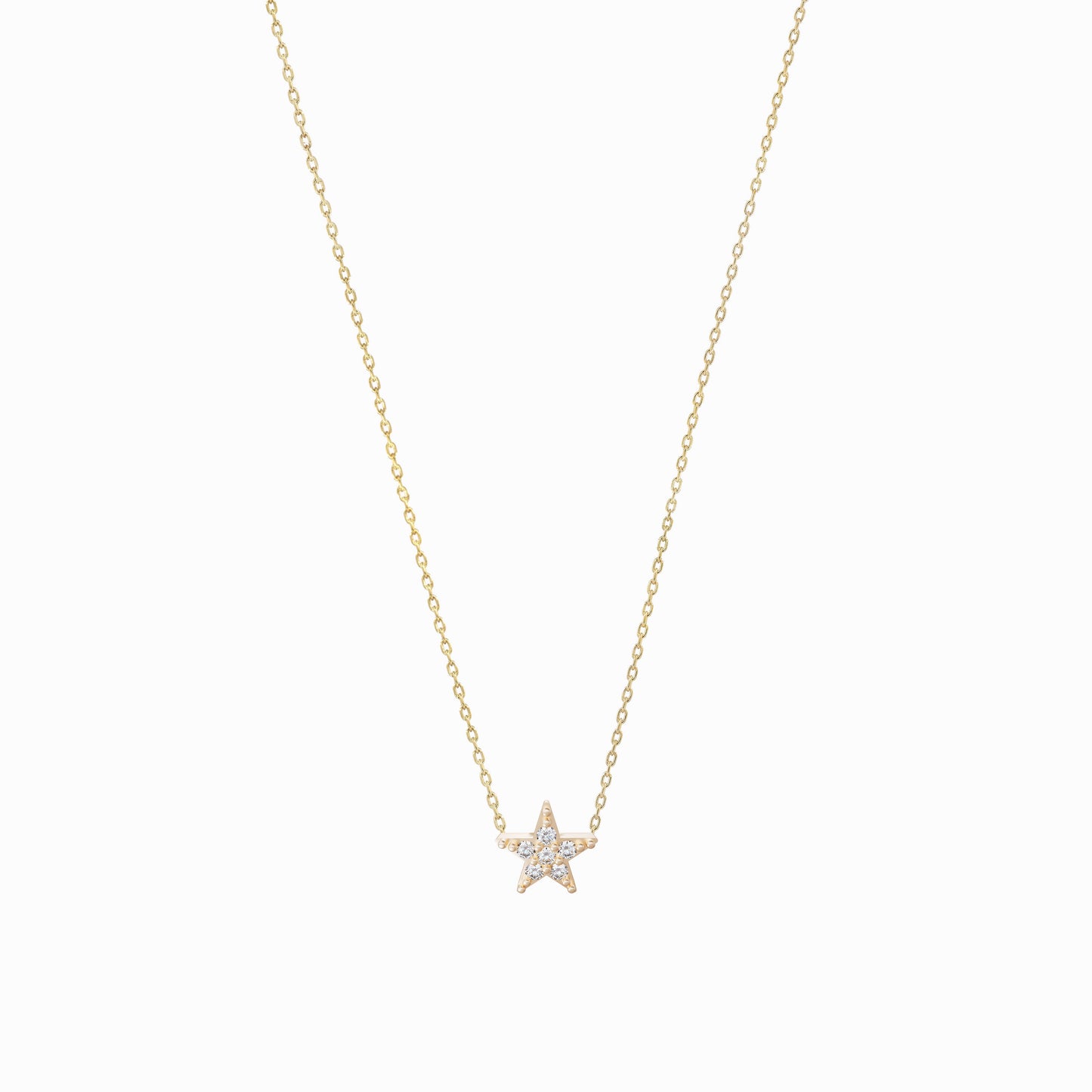 Star Diamond Solid Gold Necklace