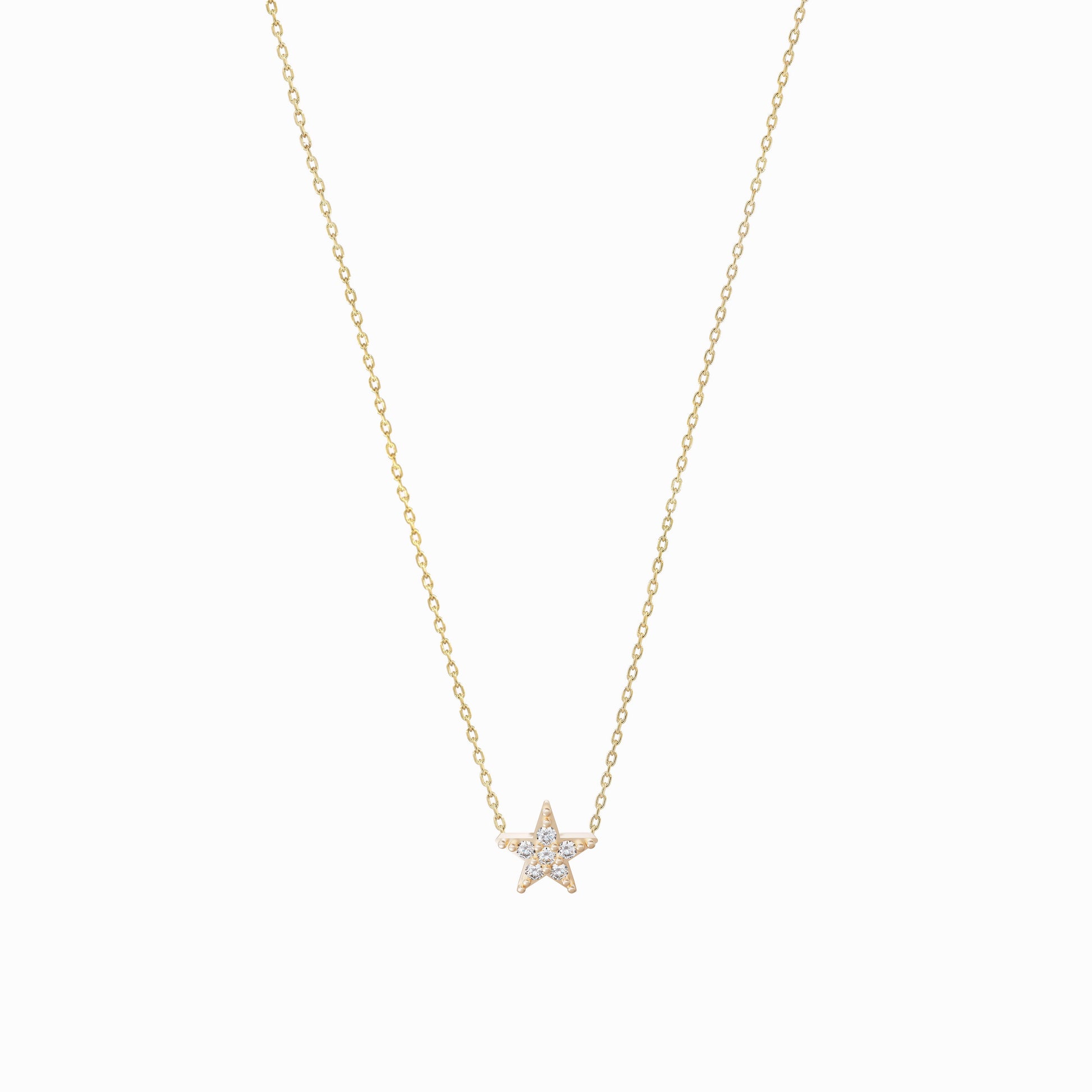 Star Diamond Solid Gold Necklace