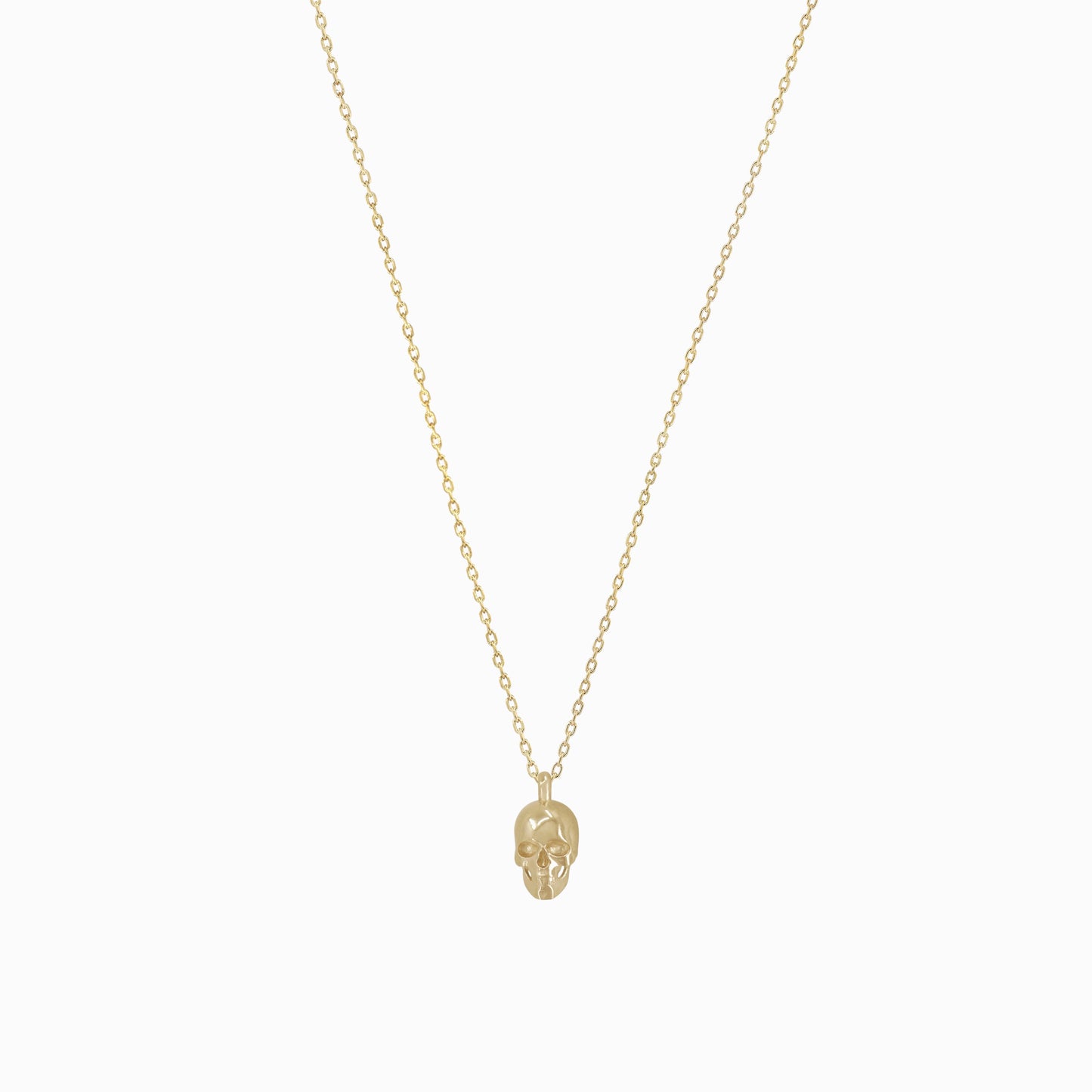 Skull Pendant Necklace 14K Solid Gold