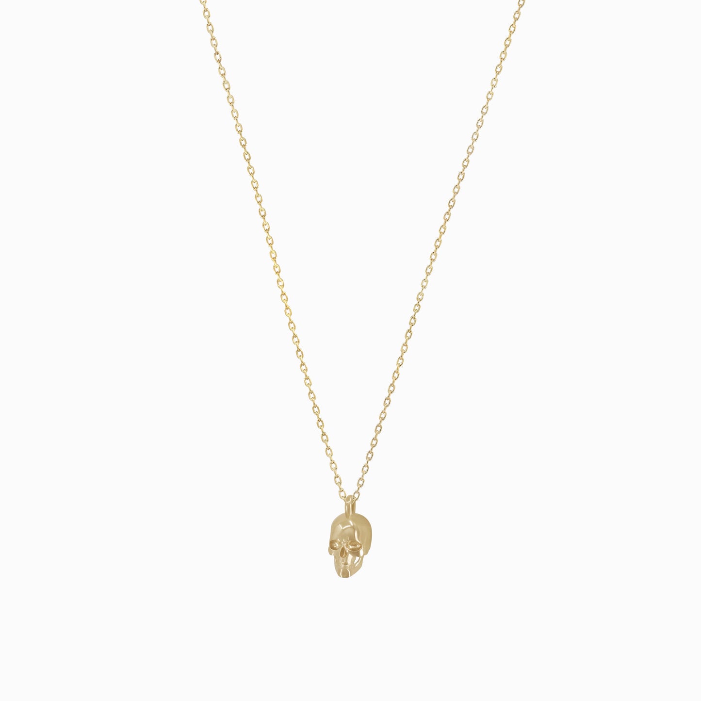 Skull Pendant Necklace 14K Solid Gold