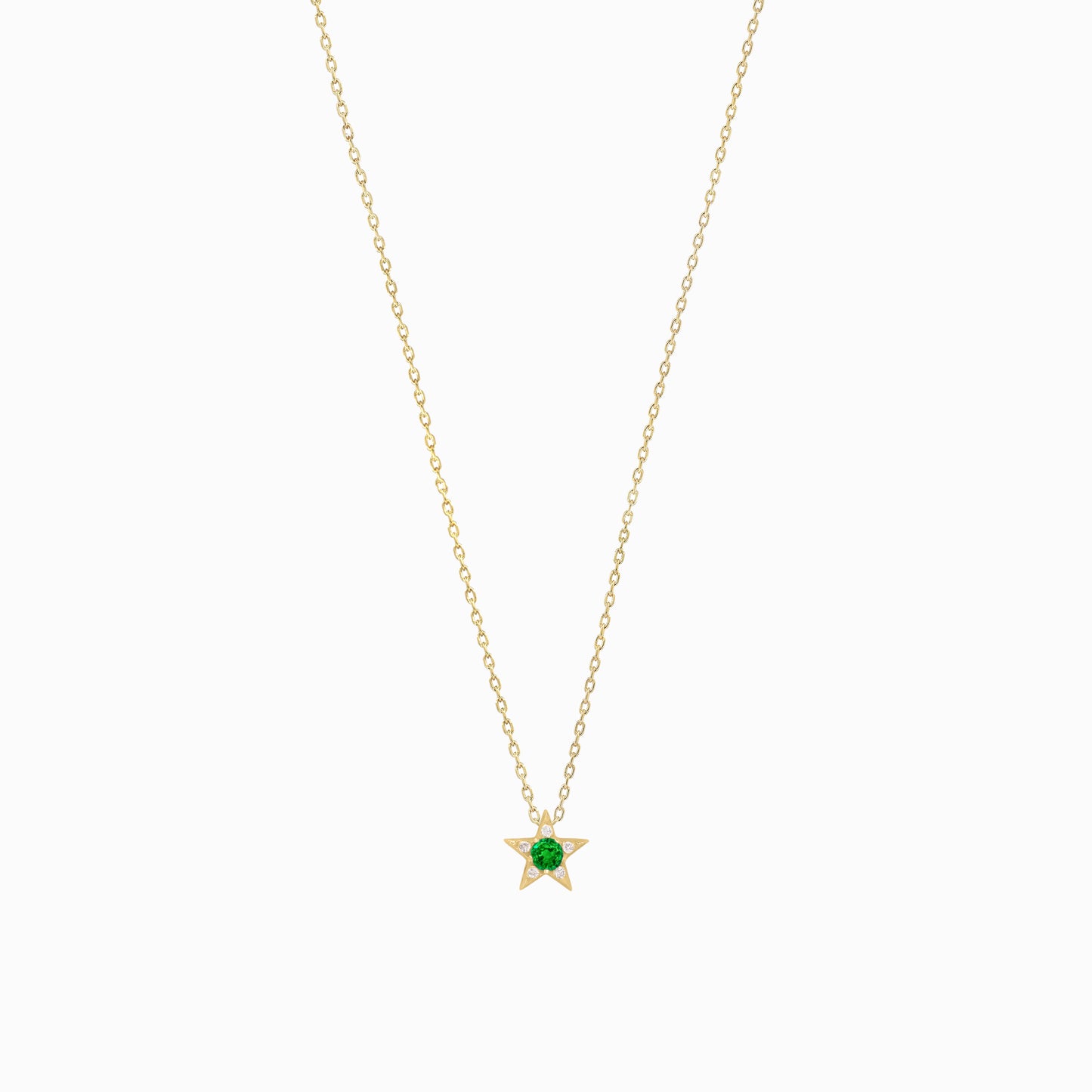 Star Blue Topaz Necklaces Pavé Lab Diamond Necklace 14K Solid Gold | December Birthstone