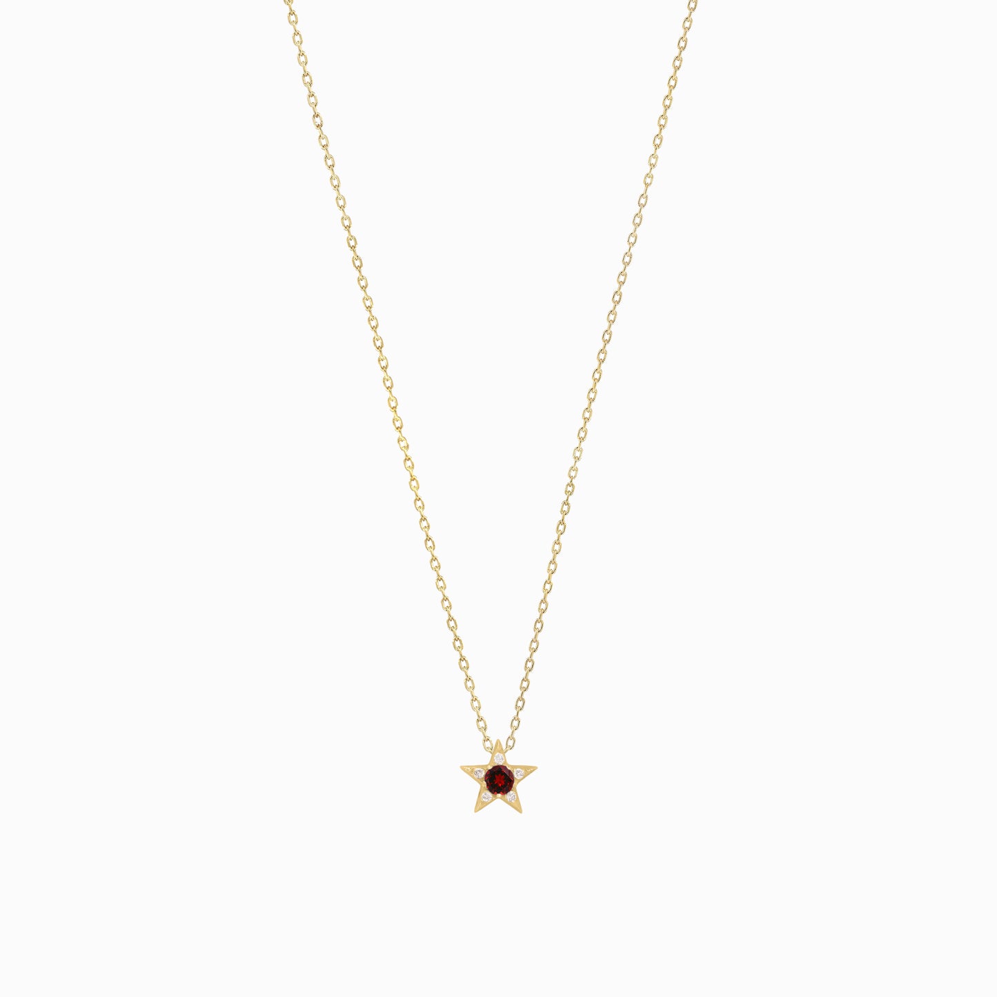 Star Blue Topaz Necklaces Pavé Lab Diamond Necklace 14K Solid Gold | December Birthstone