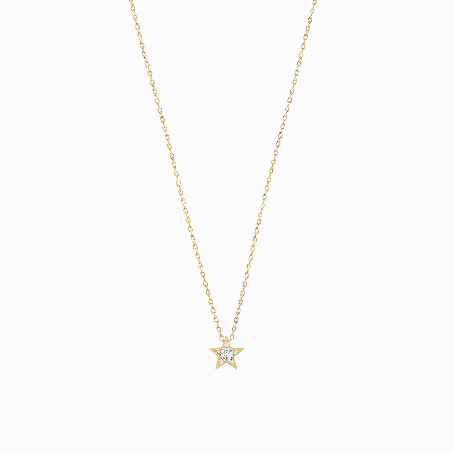 Star Blue Topaz Necklaces Pavé Lab Diamond Necklace 14K Solid Gold | December Birthstone