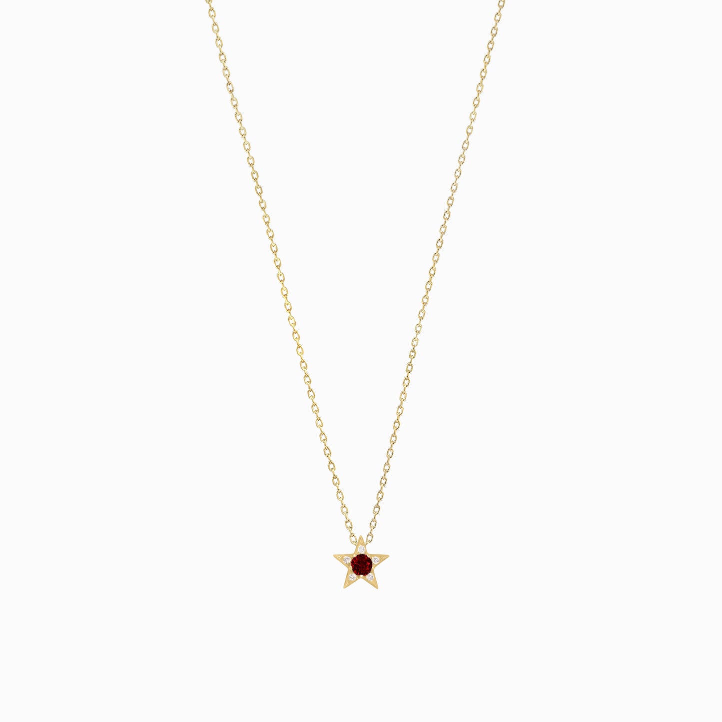 Star Blue Topaz Necklaces Pavé Lab Diamond Necklace 14K Solid Gold | December Birthstone