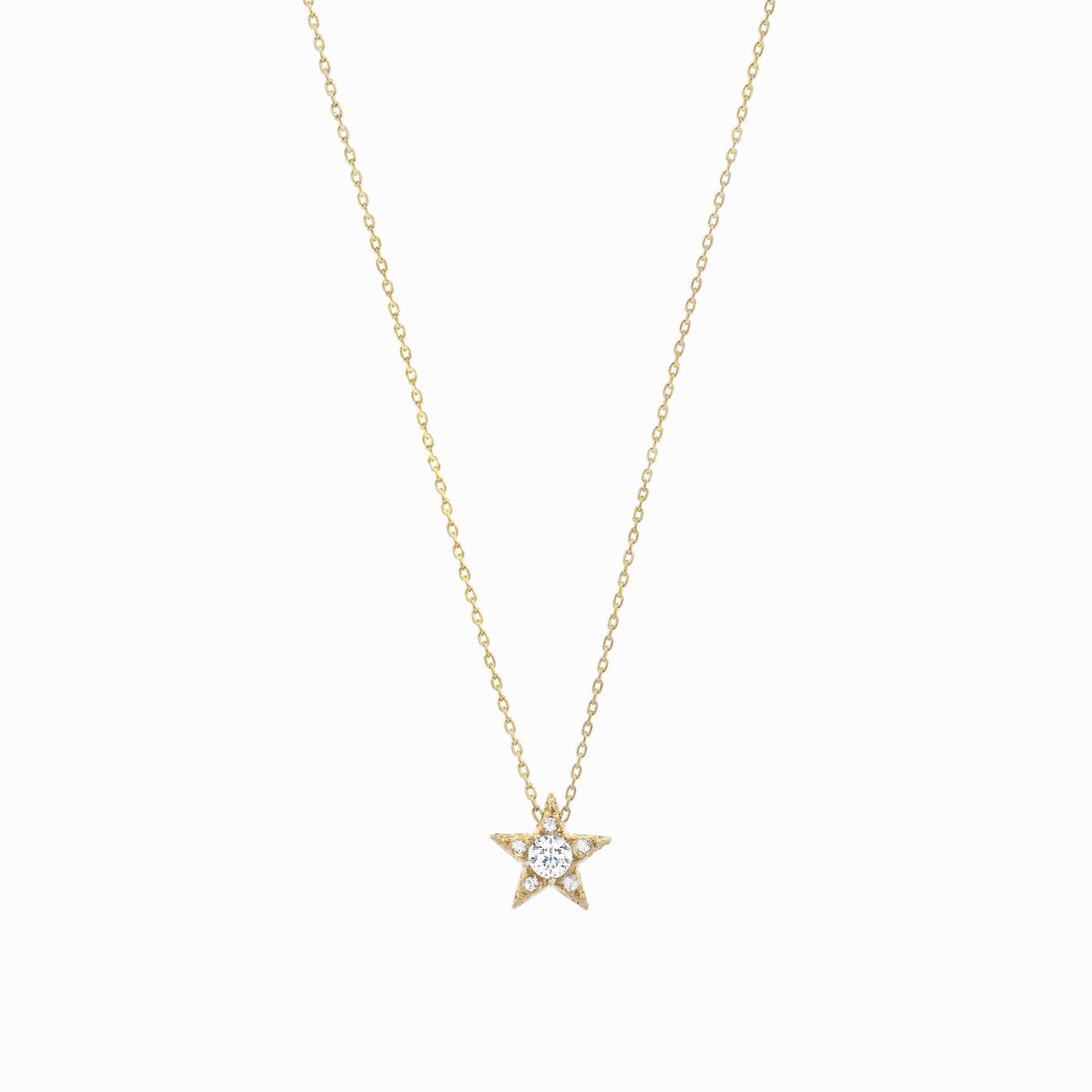 Star Birthstone Necklaces Pavé Lab Diamond Necklace 14K Gold