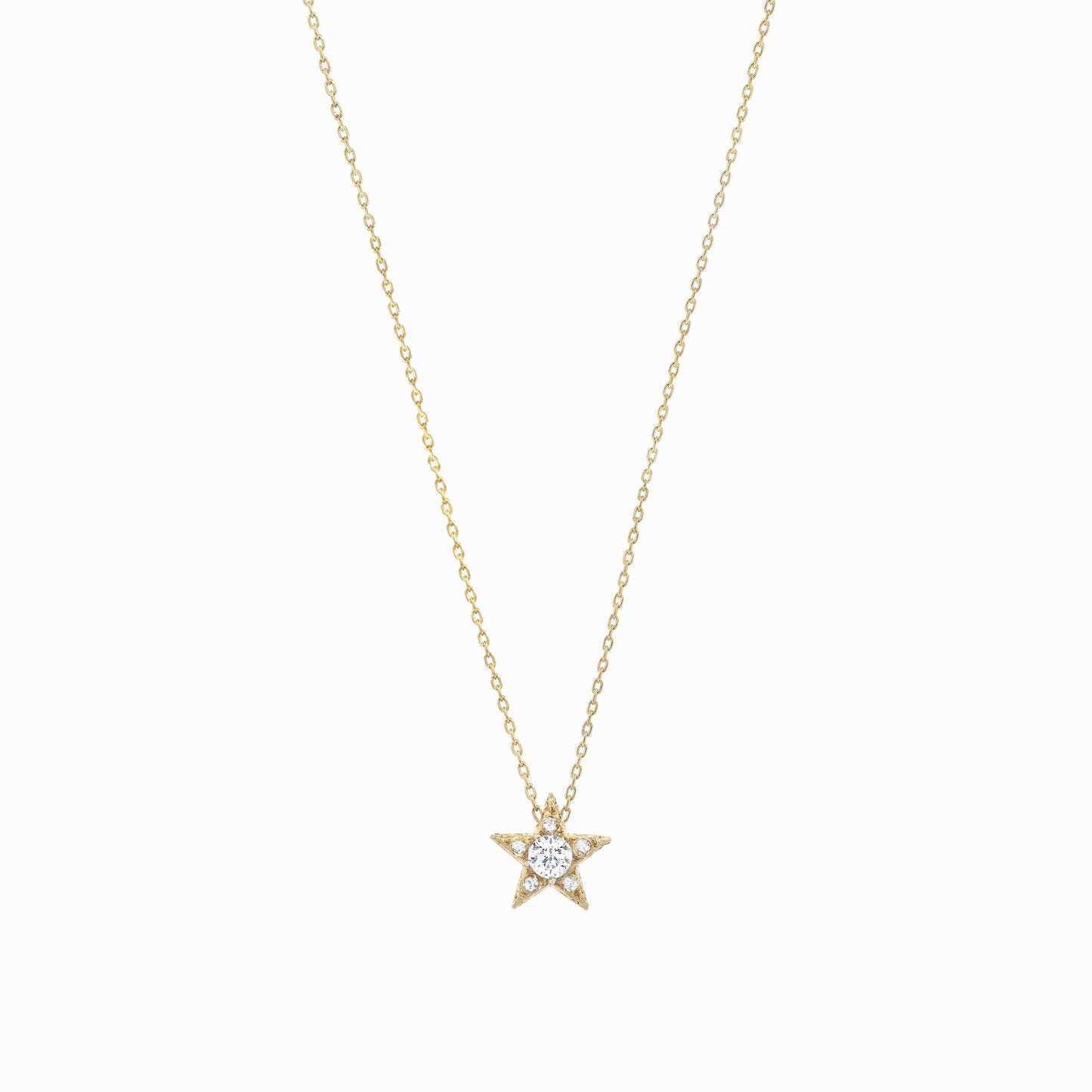 Star Birthstone Necklaces Pavé Lab Diamond Necklace 14K Gold