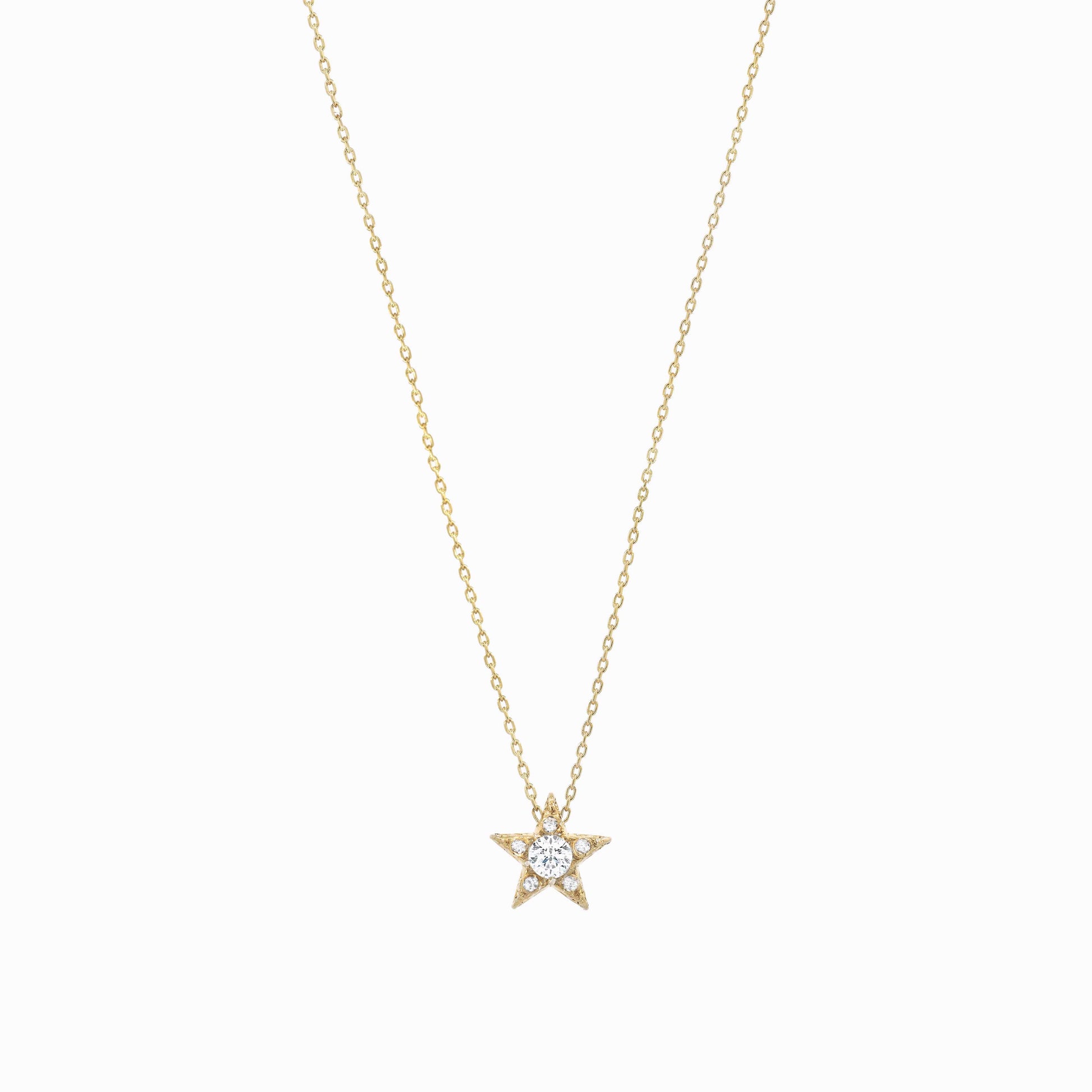 Star Birthstone Necklaces Pavé Lab Diamond Necklace 14K Gold