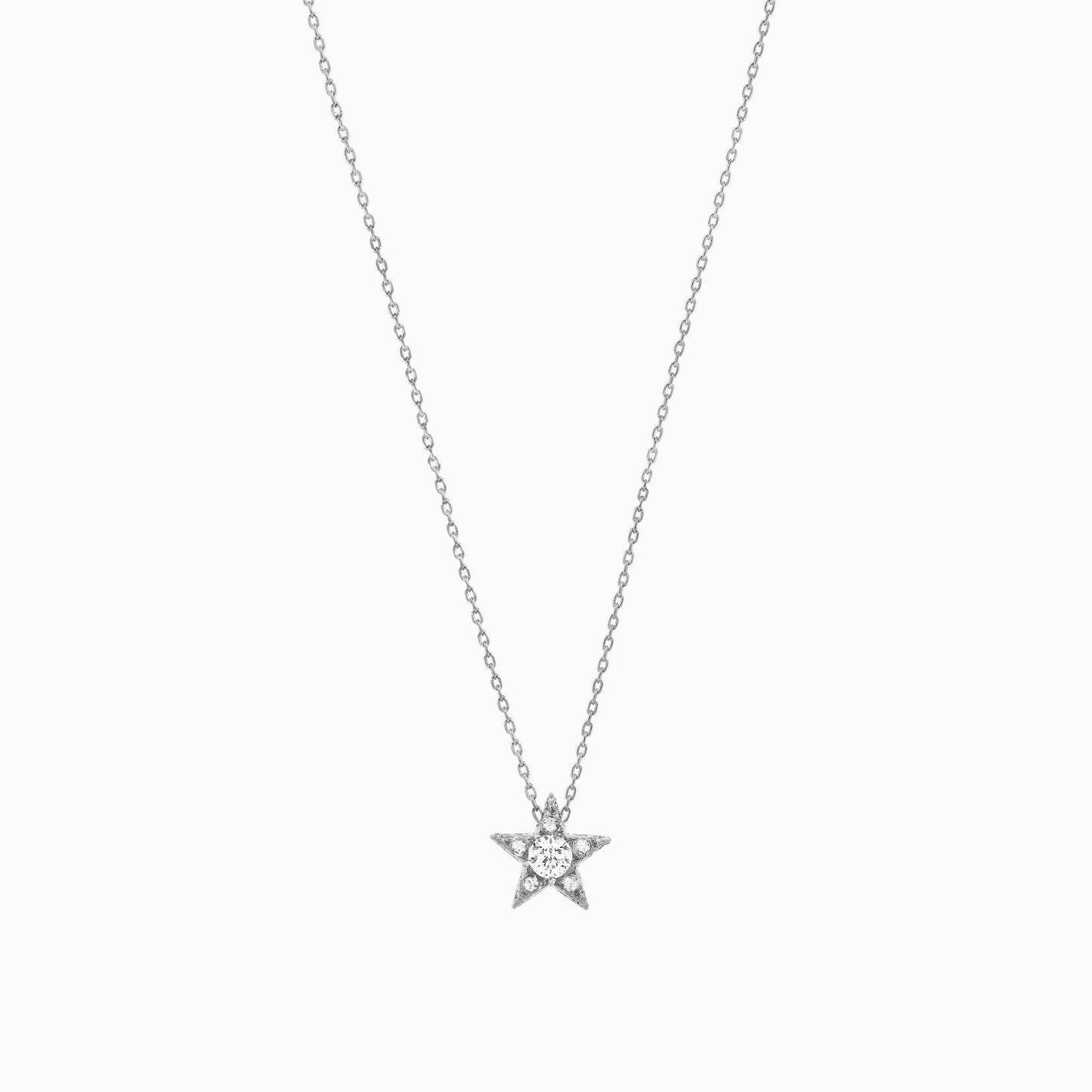 Star Pavé Lab Diamond Necklace Sterling Silver