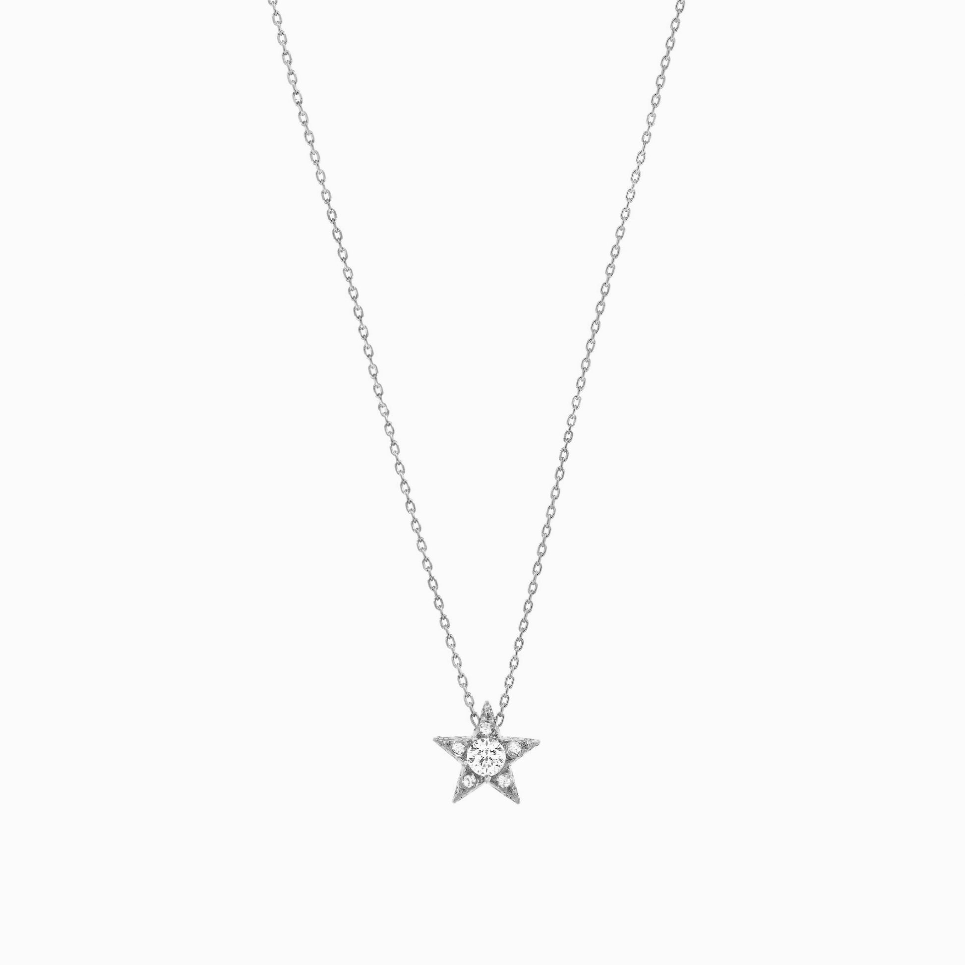 Star Pavé Lab Diamond Necklace Sterling Silver