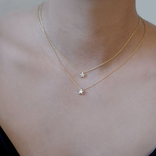 Star Birthstone Necklaces Pavé Lab Diamond Necklace 14K Gold