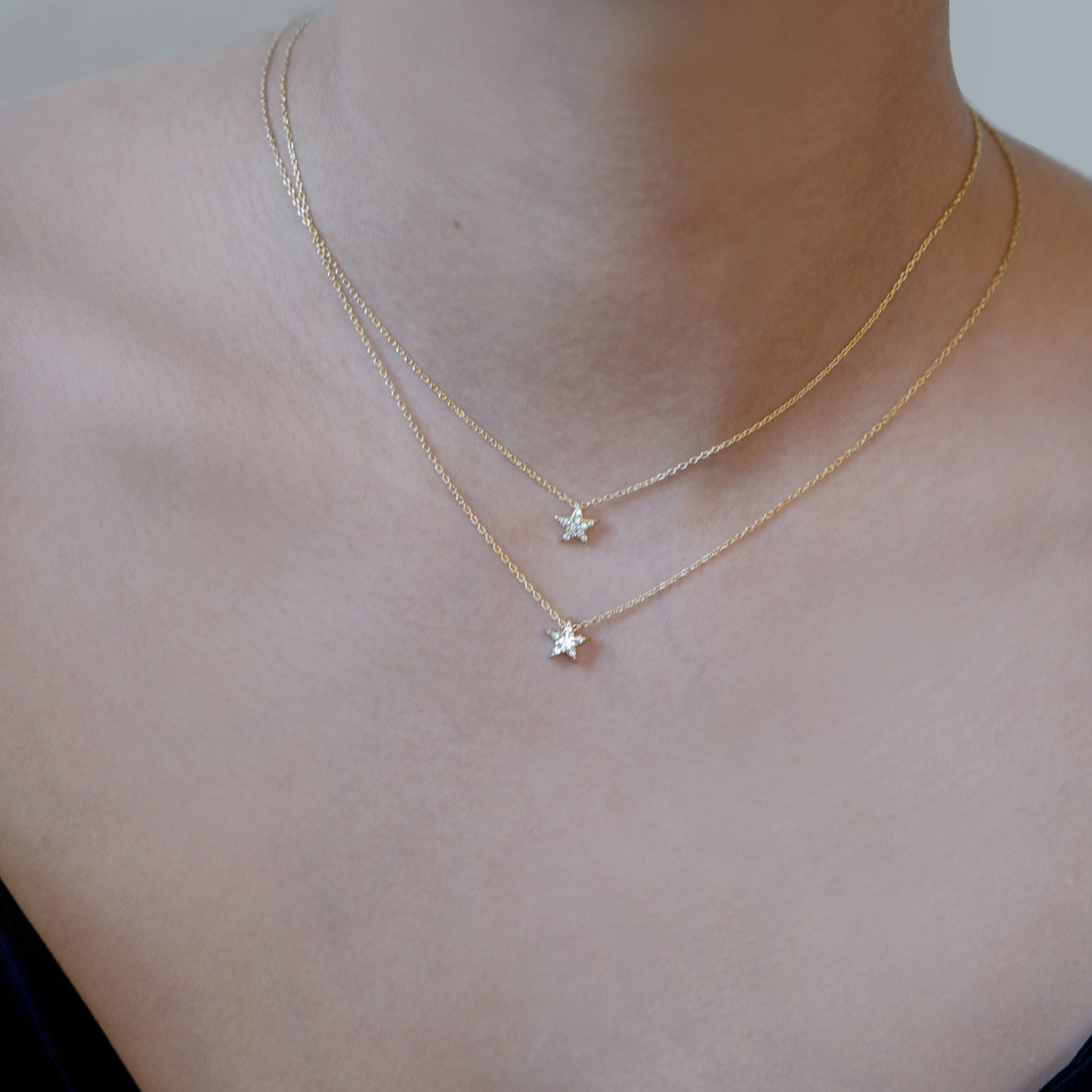 Star U Pavé Lab Diamond Necklace Sterling Silver