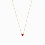 Full Heart Enamel Necklace 14K Gold