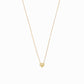 Puffy Heart Red Enamel Solid 14K Gold Necklace 