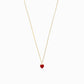 Full Heart Enamel Charm Necklace 14K Gold