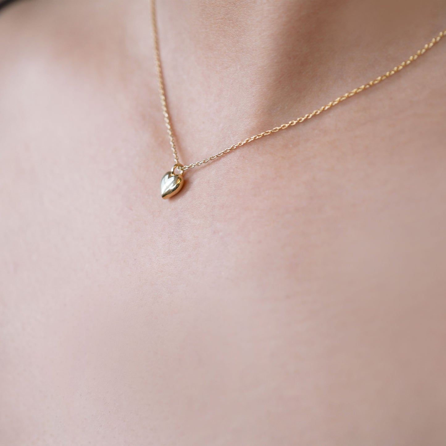 Full Heart Diamond Solid Gold Necklace