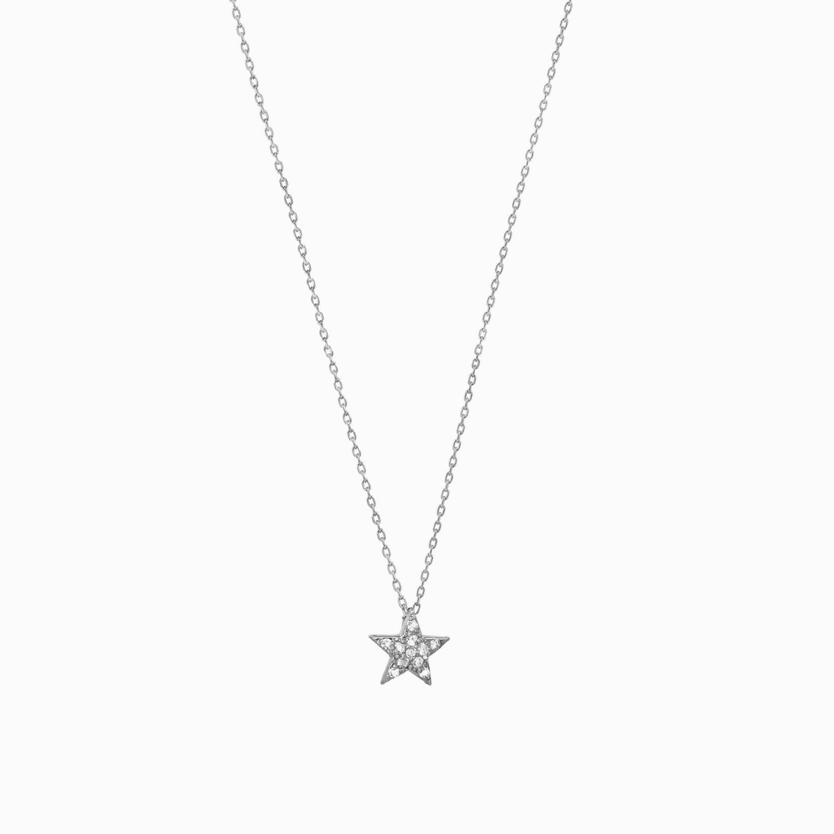 Star U Pavé Lab Diamond Necklace Sterling Silver