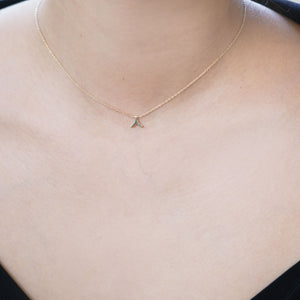 
          
          Load image into Gallery viewer, Hangul Korean Letter Necklace 14K Gold ㅅ
          
          