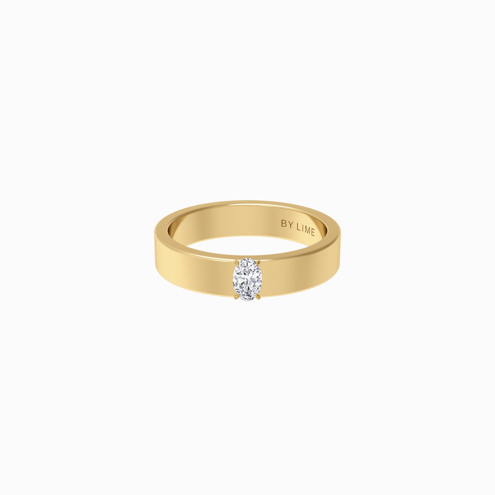 GIA Diamond Oval Diamond Band Ring Gold