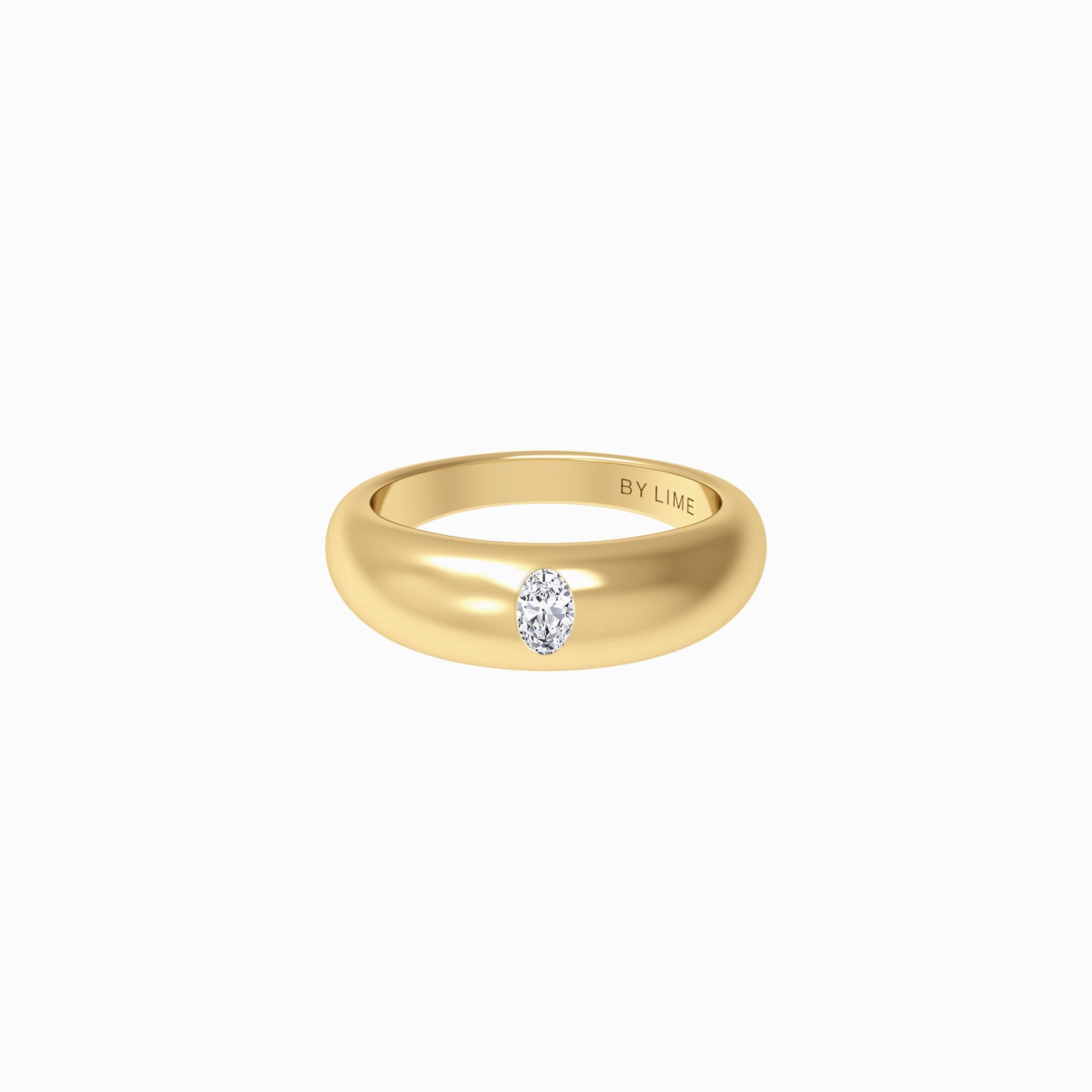 Moissanite Oval Diamond Puffy Ring Gold In Stock