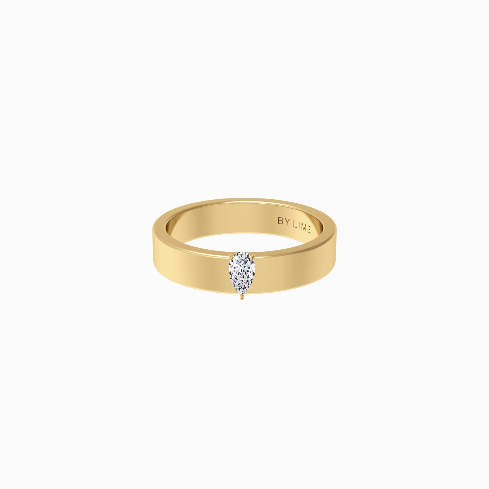 Moissanite Pear Diamond Band Ring Gold In Stock