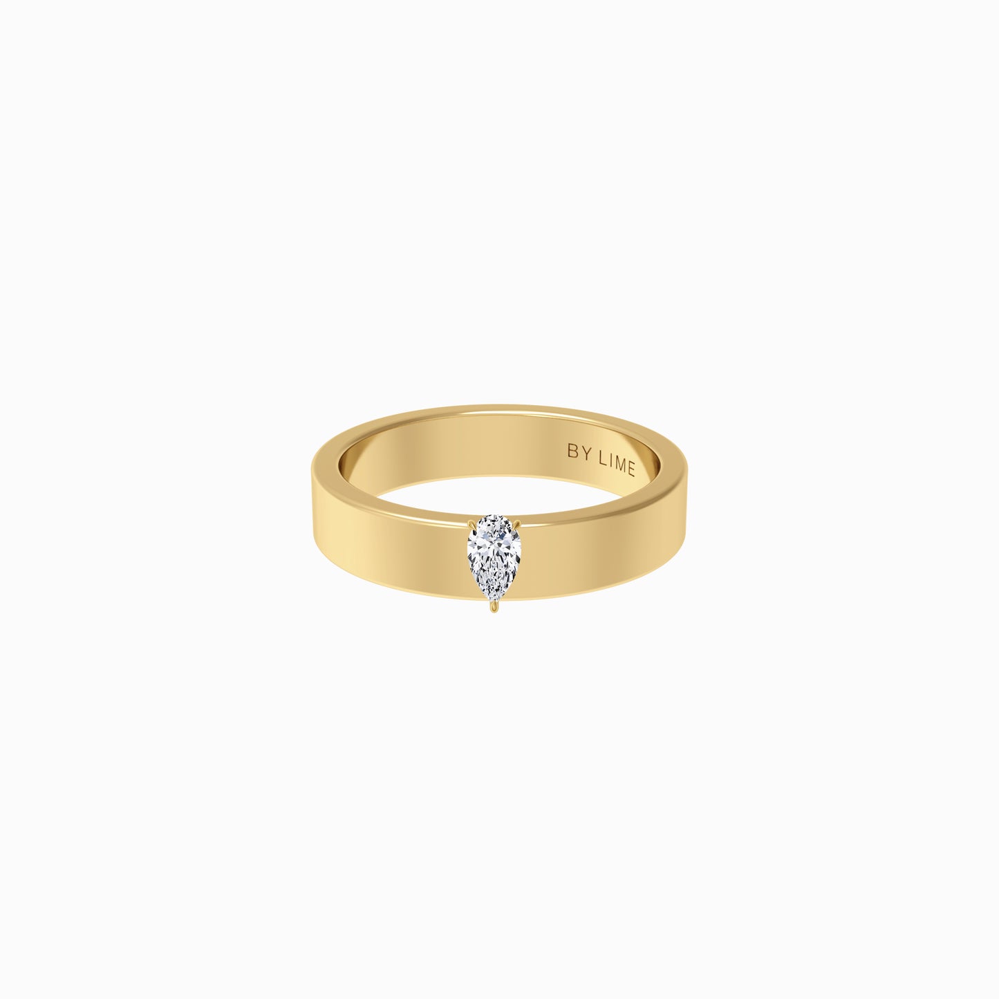 Lab Diamond Pear Diamond Band Ring Gold