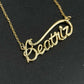 Personalized Custom Script Word Gold Necklace BEATRIZA