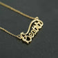 Personalized Custom Script Word Gold Necklace BEATRIZA