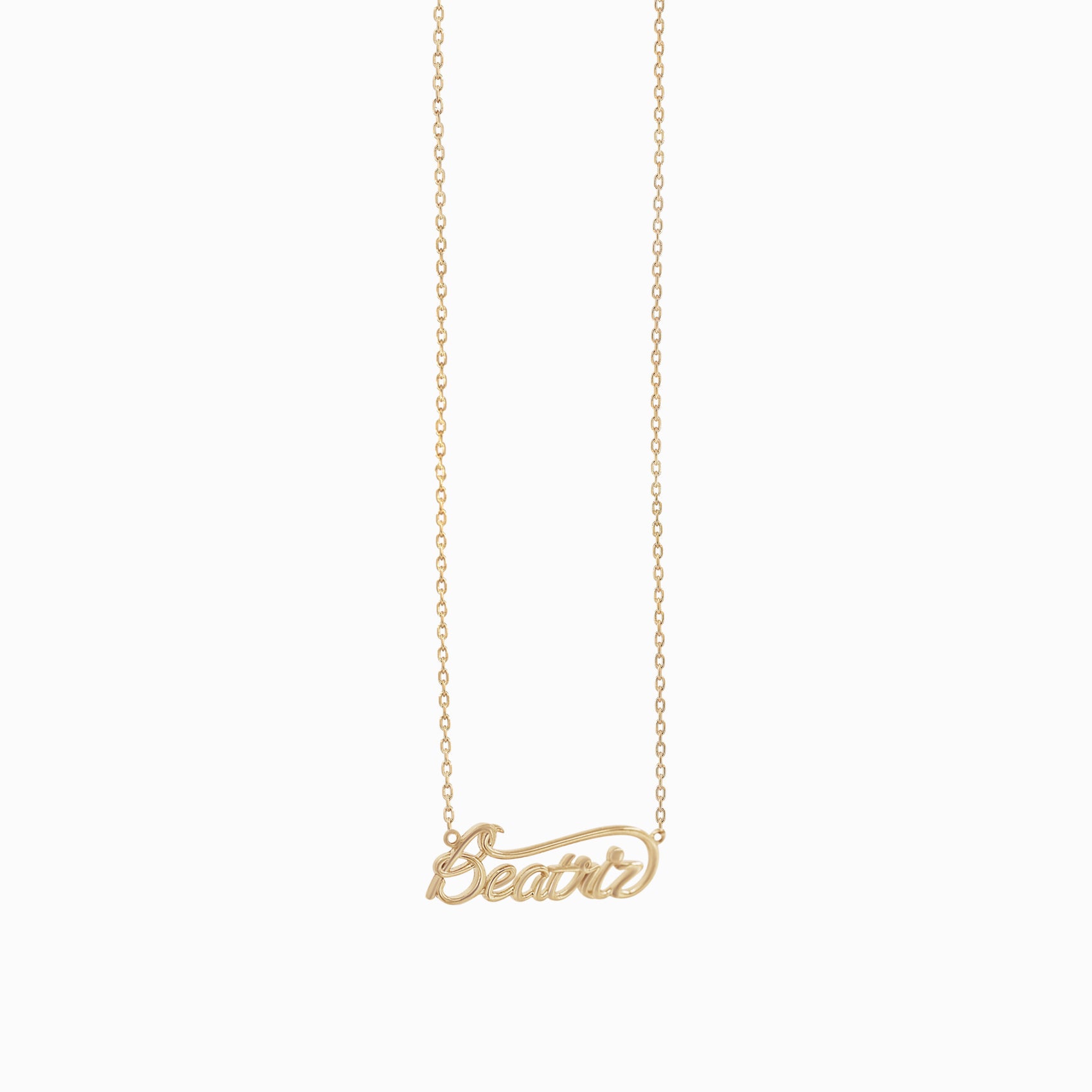 Personalized Custom Script Word Gold Necklace BEATRIZA