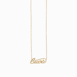 
          
          Load image into Gallery viewer, Personalized Custom Script Word Gold Necklace BEATRIZA
          
          