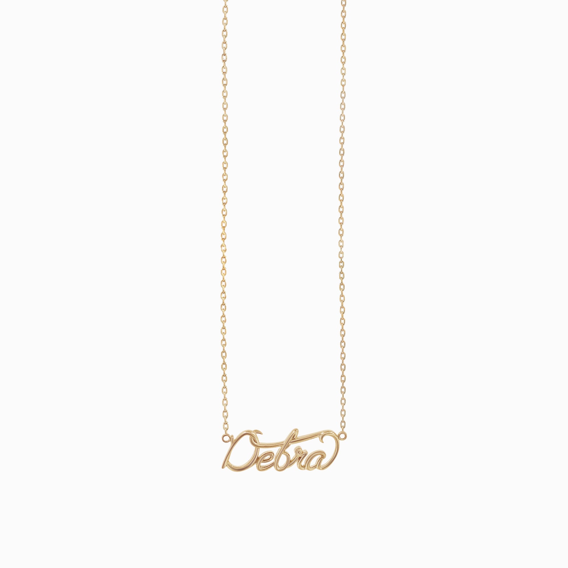 Personalized Custom Script Word Gold Necklace