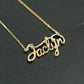 Personalized Custom Script Word Gold Necklace
