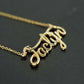 Personalized Custom Script Word Gold Necklace